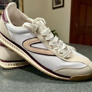 Tretorn Women's White and Burgundy Sneakers